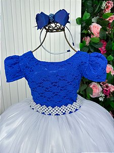Vestido Enjoy Longo Mari Peito Azul Royal