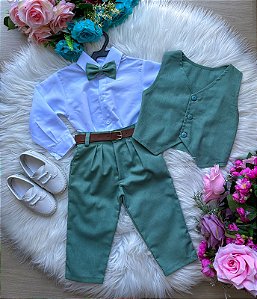 Conjunto Miss Cherry Social Leonardo Colete Verde