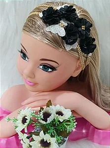 Faixa Belli Jardim Preto com Dourado