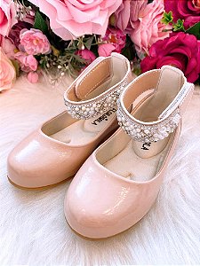 Sapatilha Flor di Mila Nude - Rose "Perolas" Luxo