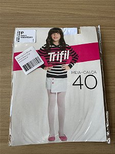 Meia Calça Fio 40 Trifil Juvenil Branca Lisa