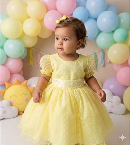 Vestido Marie Amarelo Bolinhas