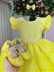Vestido Ysa Kids Belinda Amarelo