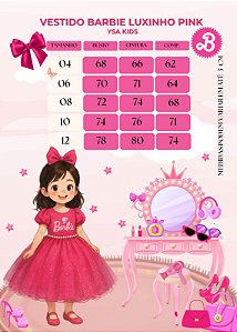 Vestido Ysa Kids Barbie Luxinho Pink