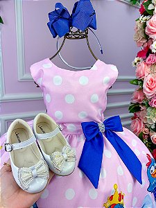 Vestido Tematicos Luxo Galinha Pintadinha Rosa e Azul
