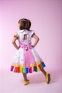 Vestido Marie Lapis Aquarela ABC Branco