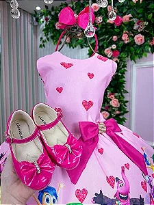 Vestido Infantil Temáticos Luxo Divertidamente Rosa