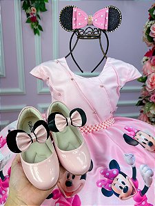Vestido Infantil Temáticos da Gigi Minnie Minie Rosa