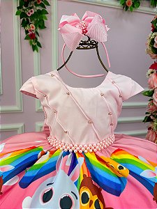 Vestido Infantil Temáticos da Gigi Peito Perolas Bolofofos - Bolo Fofos Rosa