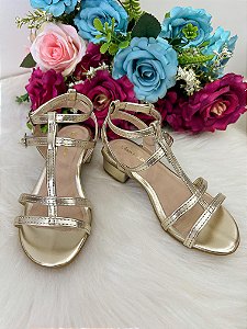 Sandalia Flor Di Mila Mariana Dourada