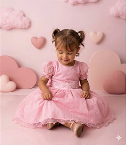 Vestido Marie Rosa Bebe Bolinhas