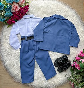Conjunto Miss Cherry Social Terno Gael Azul