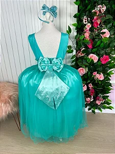 Vestido Enjoy Longo Regata Verde Tiffany