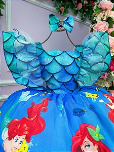 Vestido Temáticos Kids Ariel - A Pequena Sereia