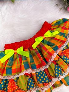 Saia Mini Miss Junino Estrela do Sertão Laranja