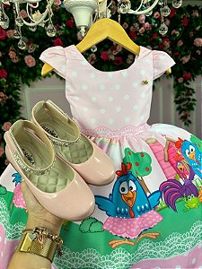 Vestido Infantil Temáticos Kids Galinha Pintadinha