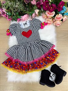 Conjunto Junino Banana Club Luxo Luana Preto