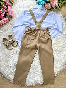 Conjunto Kanga Social Gustavo Marrom Castor Suspensorio