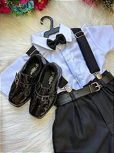 Conjunto Miss Cherry Meninos Social Shorts Ravi Preto