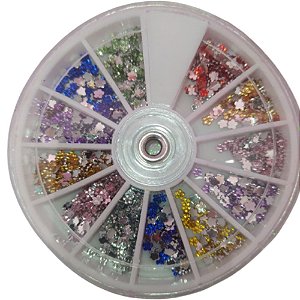 Disco com flor de acrílico para decoração de unhas
