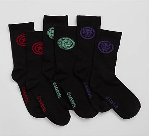 KIT 3 PARES MEIA GAP - MARVEL AVENGERS - TAM S