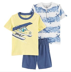 TRIO CARTERS VERAO  - 3 PEÇAS CARTERS - AVIÓES - VERÃO - TAM 3 ANOS