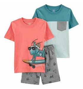 TRIO CARTERS VERAO  - 3 PEÇAS CARTERS - FORMIGUINHAS  - VERÃO - TAM 5 ANOS
