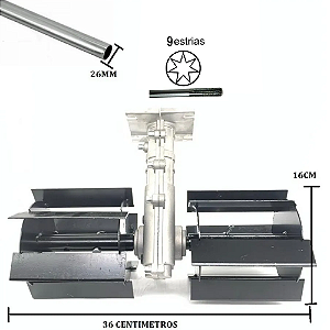 ENXADA ROTATIVA PARA ROCADEIRA ENCAIXE DE 26MM 9 ESTRIAS (CAIXA C/ 1 UN)
