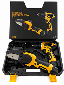 KIT2X1 PARAFUZADEIRA E MINI MOTOSSERA A BATERIA CX 5PCS