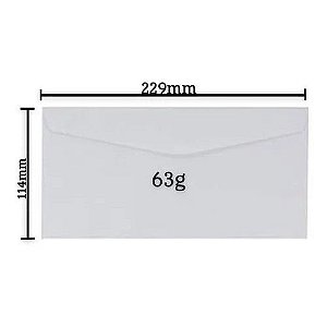 Envelope Oficio (Carta) 114x229 63grs Cof 20 S/Rpc Branco Pacote com 100 Unidades - Scrity