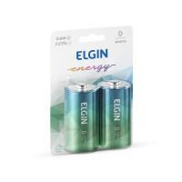Pilha Alcalina Tipo D LR20 Grande 1.5v / Cartela com 2 unidades - Elgin