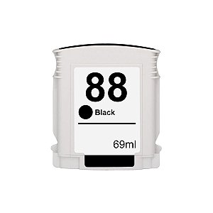 Compatível: Cartucho de Tinta 88 88XL C9396A C9396AL C9396AE para Impressora HP K550 K8600 K5400 / Black - 69ml