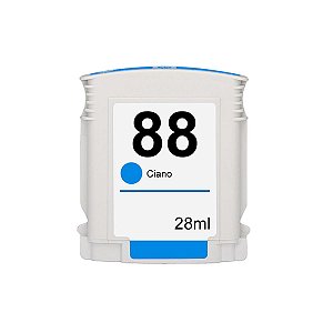 Compatível: Cartucho de Tinta 88 88XL C9391A C9391AL C9391AE para Impressora HP K550 K8600 K5400 - Ciano 28ml