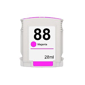 Compatível: Cartucho de Tinta 88 88XL C9392A C9392AL C9392AE para Impressora HP K550 K8600 K5400 / Magenta - 28ml