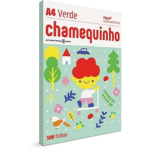 Papel Sulfite A4 Colorido Chamequinho 75g Verde 100fls