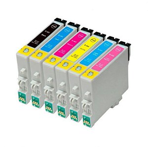 Compatível: Kit Colorido de Cartucho de Tinta T048 48 para Epson R200 R220 RX500 RX600