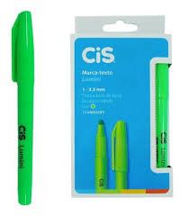 Caneta Marca Texto Cis Lumini Verde - Caixa com 12