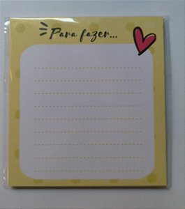 Bloco de Notas Decorado Amarelo 48 Folhas Tam: 11x12