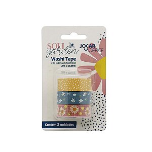 Washi Tape Soul Garden 15mmx3m (Blister com 3 unidades) - Jocar Office