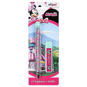 Kit Lapiseira Minnie + Grafite Ponta 0.5mm tubo com 20 minas  - Etipel