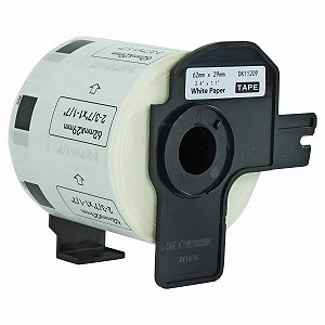 ROLO DE ETIQUETA TERMICA COMPATIVEL BROTHER DK11209 - 29MMX62MM 800 ETIQUETAS PRETO/BRANCO