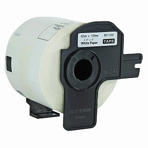 ROLO DE ETIQUETA TERMICA COMPATIVEL BROTHER DK11202 - 62MMX100MM 300 ETIQUETAS PRETO/BRANCO