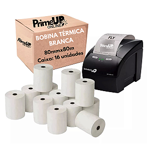 Bobina Térmica Branca 80mmx80mts - (Caixa com 16 unidades)