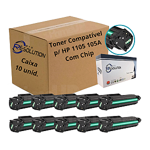 Caixa com 10 Toner Compativel com HP 105A W1105A para Impressora 107a 107w MFP 135a MFP 135w 137fnw 138fnw M135w M137fnw