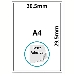 PAPEL AUTO ADESIVO PARA ETIQUETA INK/LASER 70G A4 - 100FLS
