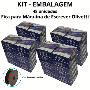 Kit com 48 Fitas para Maquina de Escrever Olivetti P/V - Masterprint