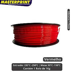 Filamento 3D - ABS Premium Vermelho Rolo 1KG (1.75mm)