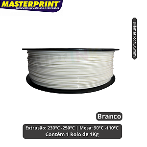 Filamento 3D - ABS Premium Branco Rolo 1KG (1.75mm)