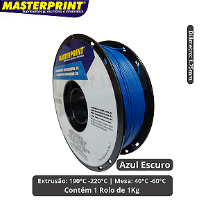Filamento 3D - PLA Azul Escuro - Rolo 1KG (1.75mm)