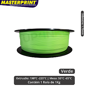 Filamento 3D - PLA Verde - Rolo 1KG (1.75mm)